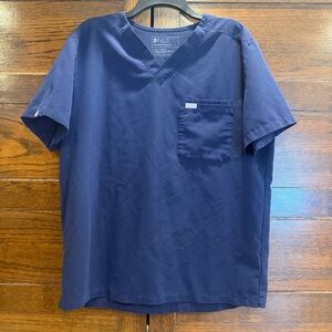 Figs men’s Large Technical Collection Navy Blue Scrub Top FM1500 doctor nurse